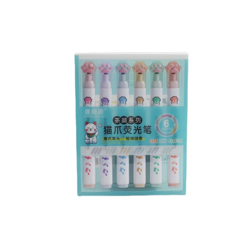 Набор маркеров 6 шт., набор пастельных цветных фломастеров, милые Канцтовары для детей, эстетические офисные и школьные принадлежности