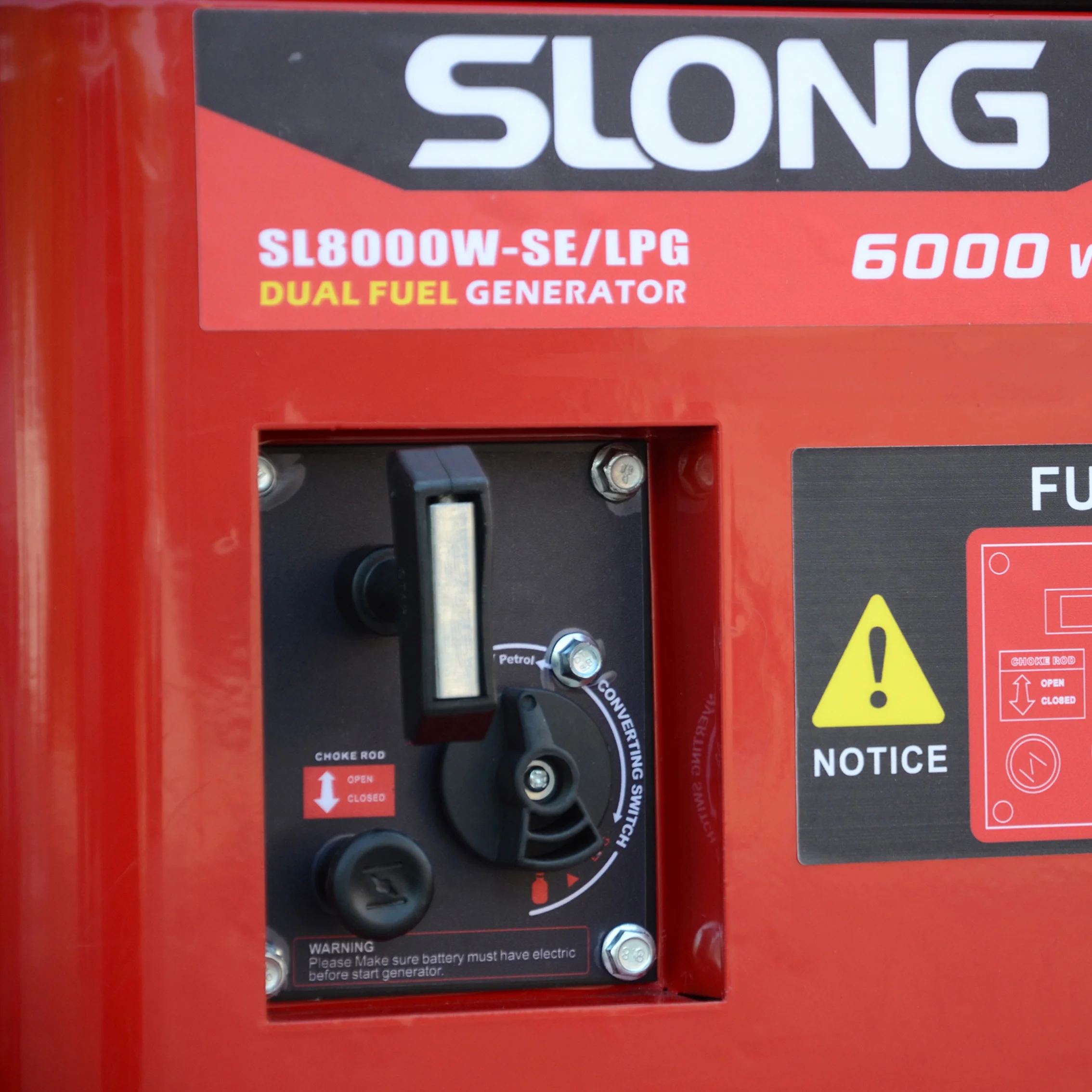  Двухтопливный Супер Бесшумный gasoliine генератор SL8000W-SE420CC красного цвета 6