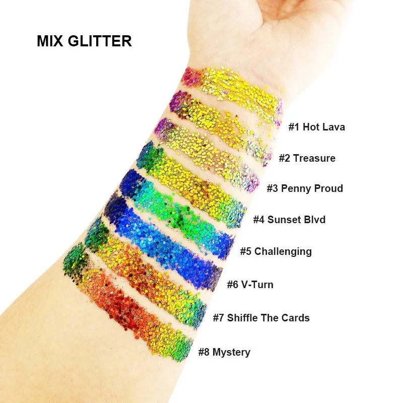 8 color  Logo-free eyeshadow Chameleon shimmering powder Glitter International Cosmetics