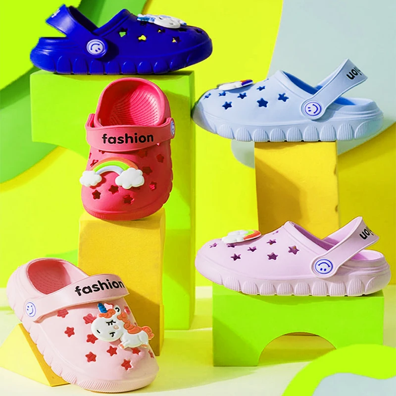  New Fashion Garden Clogs Eva Cartoon Kids Children Soft Beach Sandal Summer Spring Customized Logo Casual