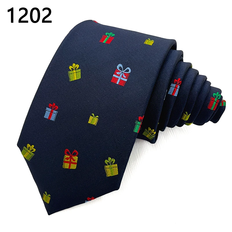 TONIVANI-65-1 Christmas Polyester Mens Fashion Neckties Woven Jacquard Tie
