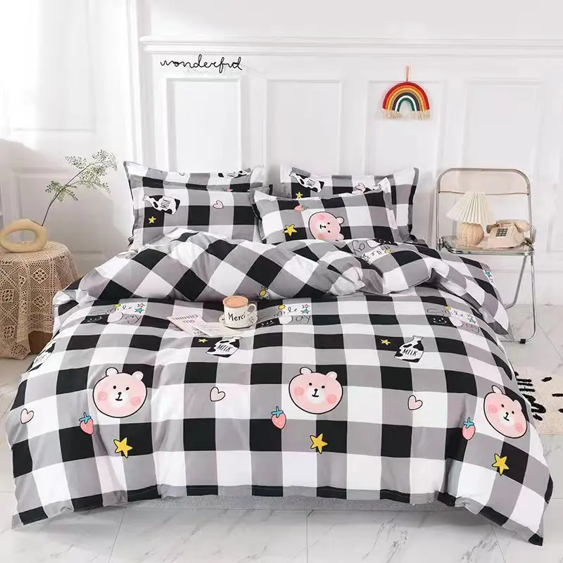 Aloe Vera Cotton Soft Skin-friendly bedding printed Bed Sheet Brushed Four-piece Quilt Cover bedding set quilt comforter set