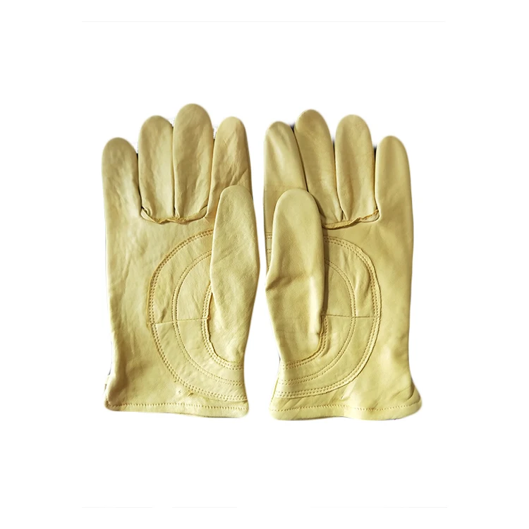 Leather Work Gloves With Wrist Closure Yardwork Construction Motorcycle