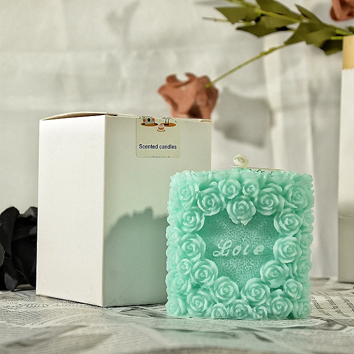 Valentines Day Hot Sale Lovely Heart Shape Atmosphere Aromatherapy Candle gifts flower cluster shape customizable packaging