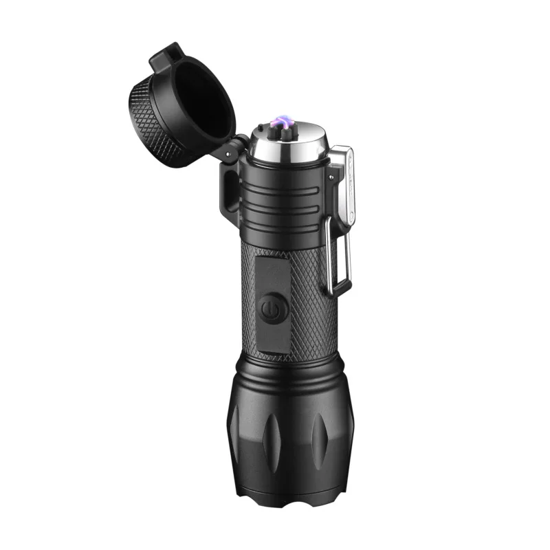 LT55 Outdoor Electronic Lighter Waterproof Zoomable Flashlight Lighter