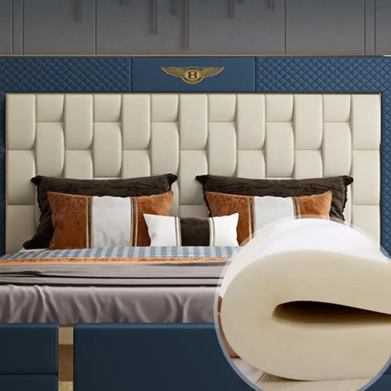 Modern Villa Master Bedroom Leather Double Bed Italian Style Light Luxury Big Bed Head Comfortable King Size Bed