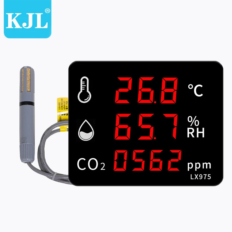  LED display and PC high temperature probe can detect carbon dioxide concentration indoor humidity
