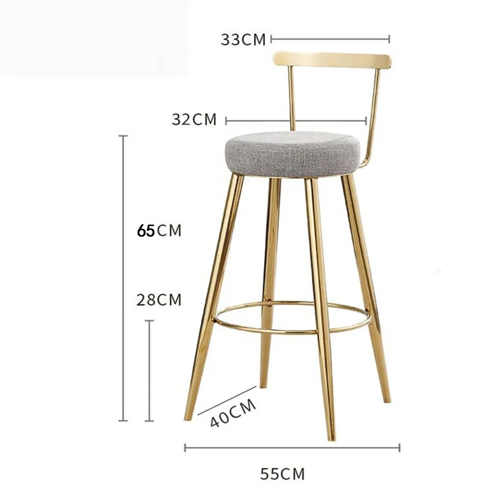 
Chair Bar Counter Wholesale French Tall Table Restaurant Furniture Iron Luxury High Modern Gold Metal Stool Chair Bar 