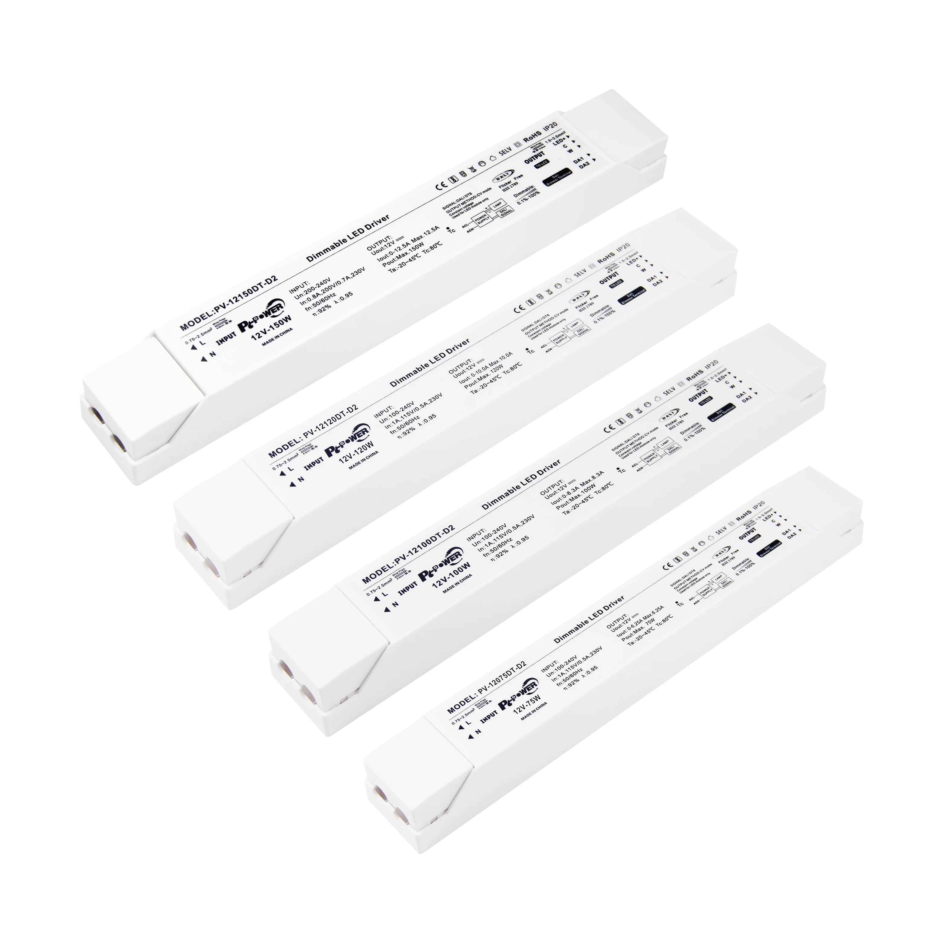 DALI2 DT8 димминг 75 Вт 100 Вт 120 Вт 150 Вт 200 Вт 250 Вт 220-240 В переменного тока постоянный источник питания с регулируемой яркостью светодиодный драйвер