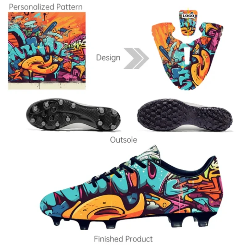 OEM Soccer  Futsal Shoe Customize Football Shoes  Professional FGAG Spikes Football Cleats Trainers Sneaker custom soccer shoes