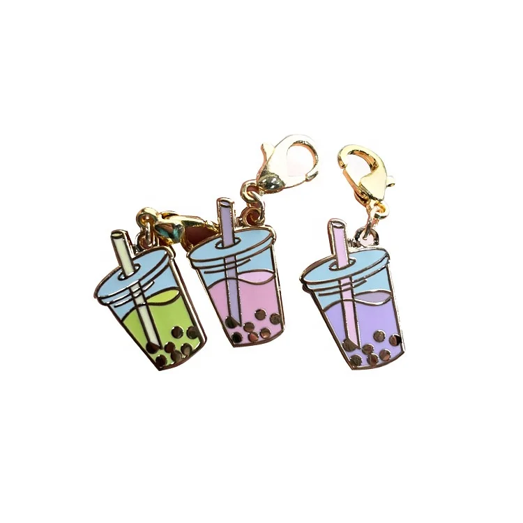 Customized Mini Keychain Design Japanese Food Logo DIY Charm Keychain Mirror Polished Metal Keychains