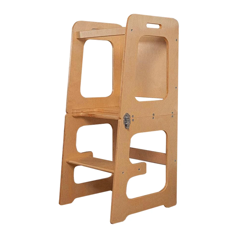 Factory Custom Foldable learning tower Kitchen helper Toddler step stool Wood learning tower for Kids