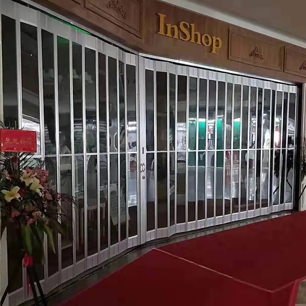 Transparent polycarbonate aluminum alloy sliding double folding door/aluminum folding door