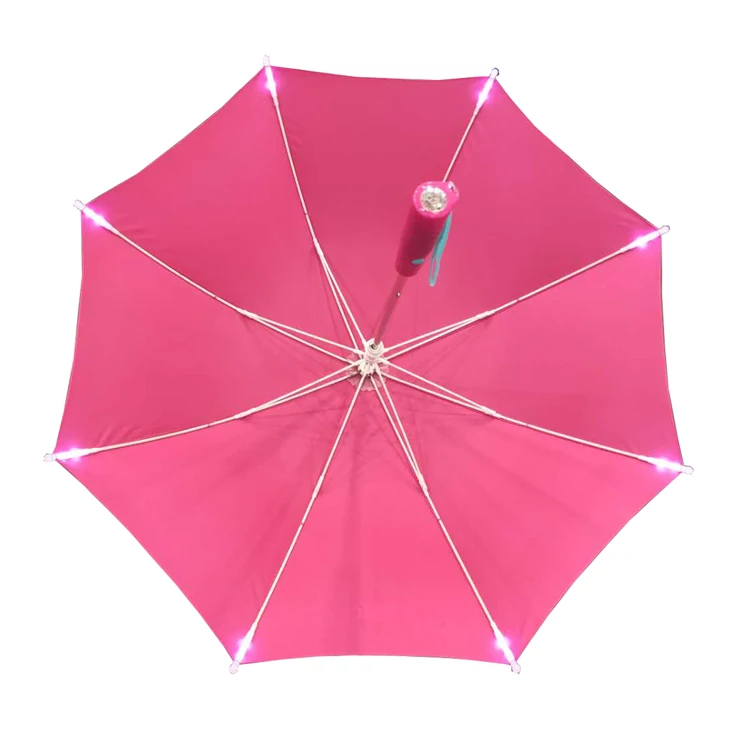 Creative gift Christmas 19'Auto open kids safety flashlight market little girls umbrella children umbrella with LED light