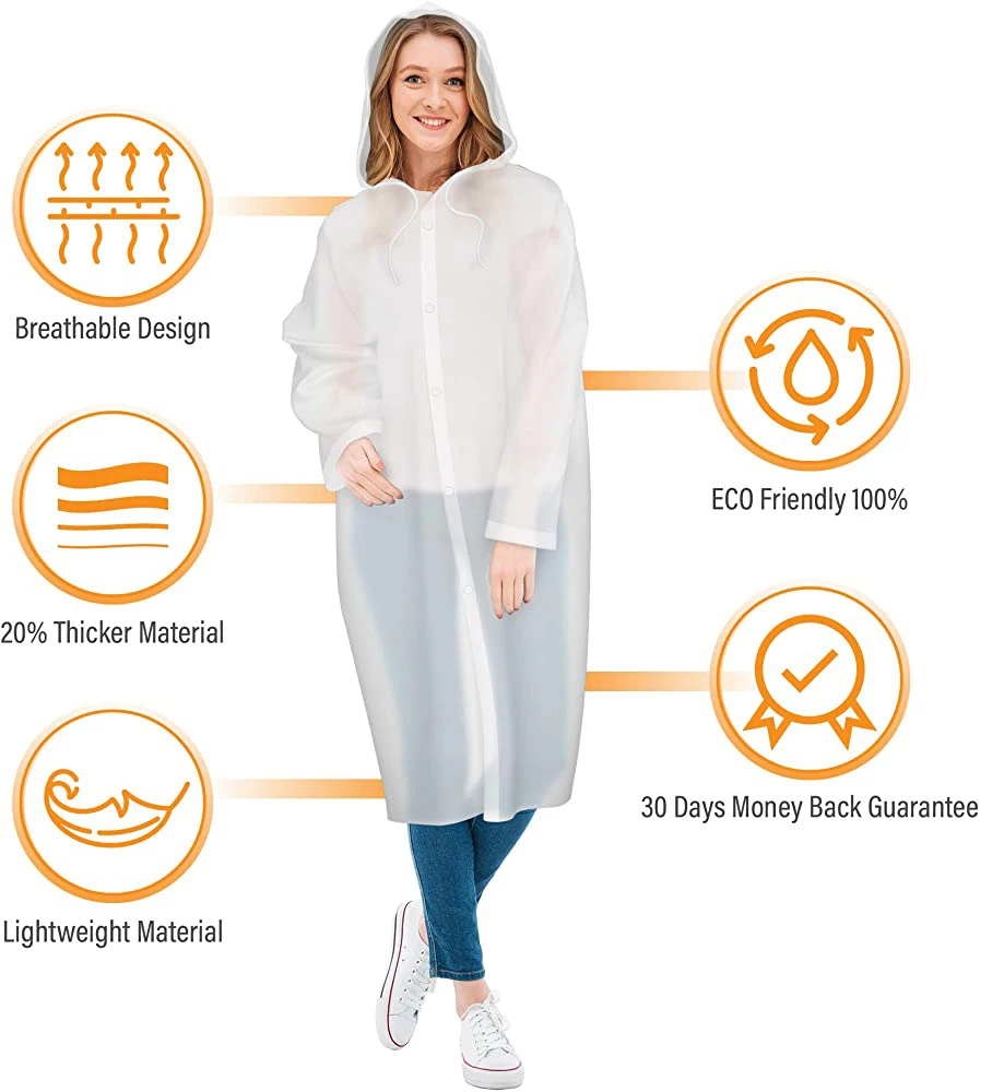 Tabletex Amazon Hot Sale Rain Coats Waterproof EVA Rain Poncho for Women and Men Reusable Raincoat