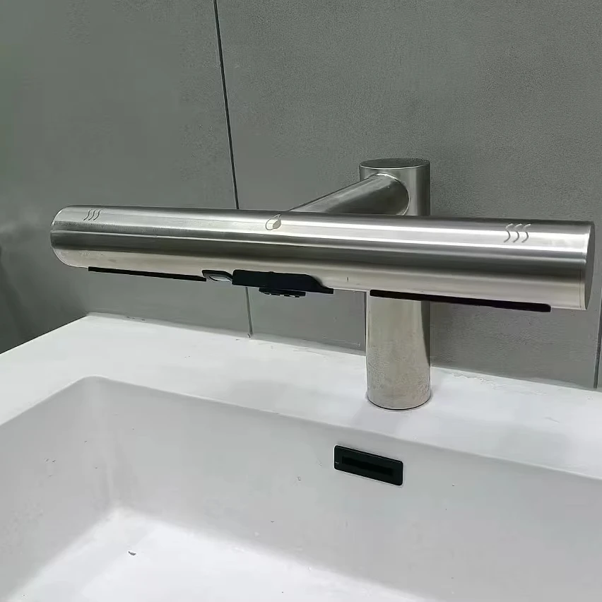 Bathroom automatic sensor faucet hand dryers smart tap hand dryer 2 in 1 1000W Faucet kitchen Basin Faucet Air Tap Hand Dryer