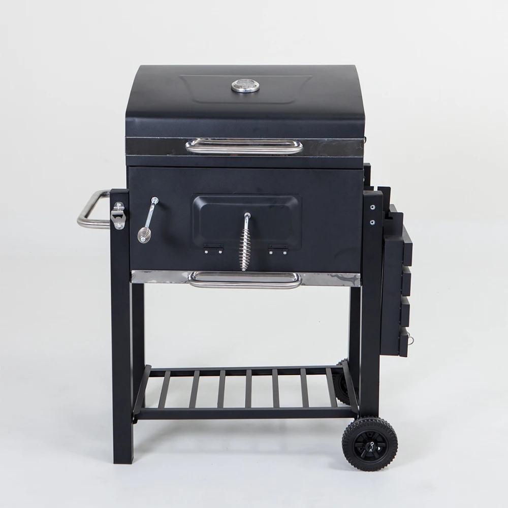 Outdoor Potable Bbq drum Half Barrel,Steel BBQ Rotisserie briquette trolley grill Charcoal with Wheels/