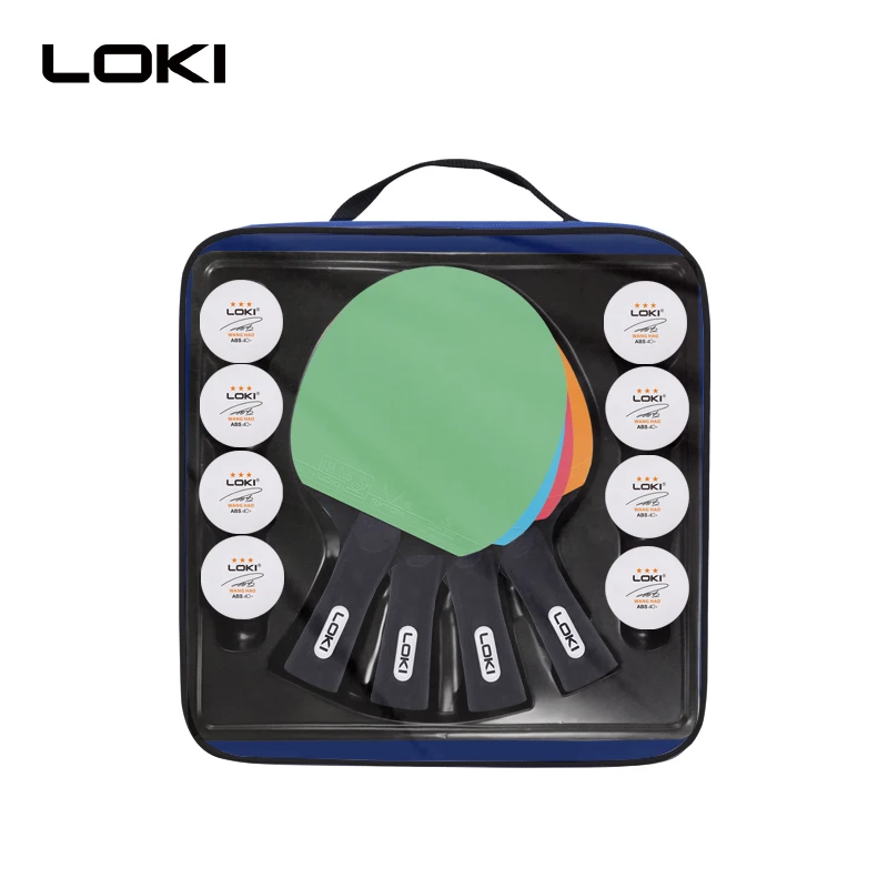 LOKI Лучшая цена Высокое качество Профессиональный индивидуальные логотип 4 игрока Настольный теннис набор с 8