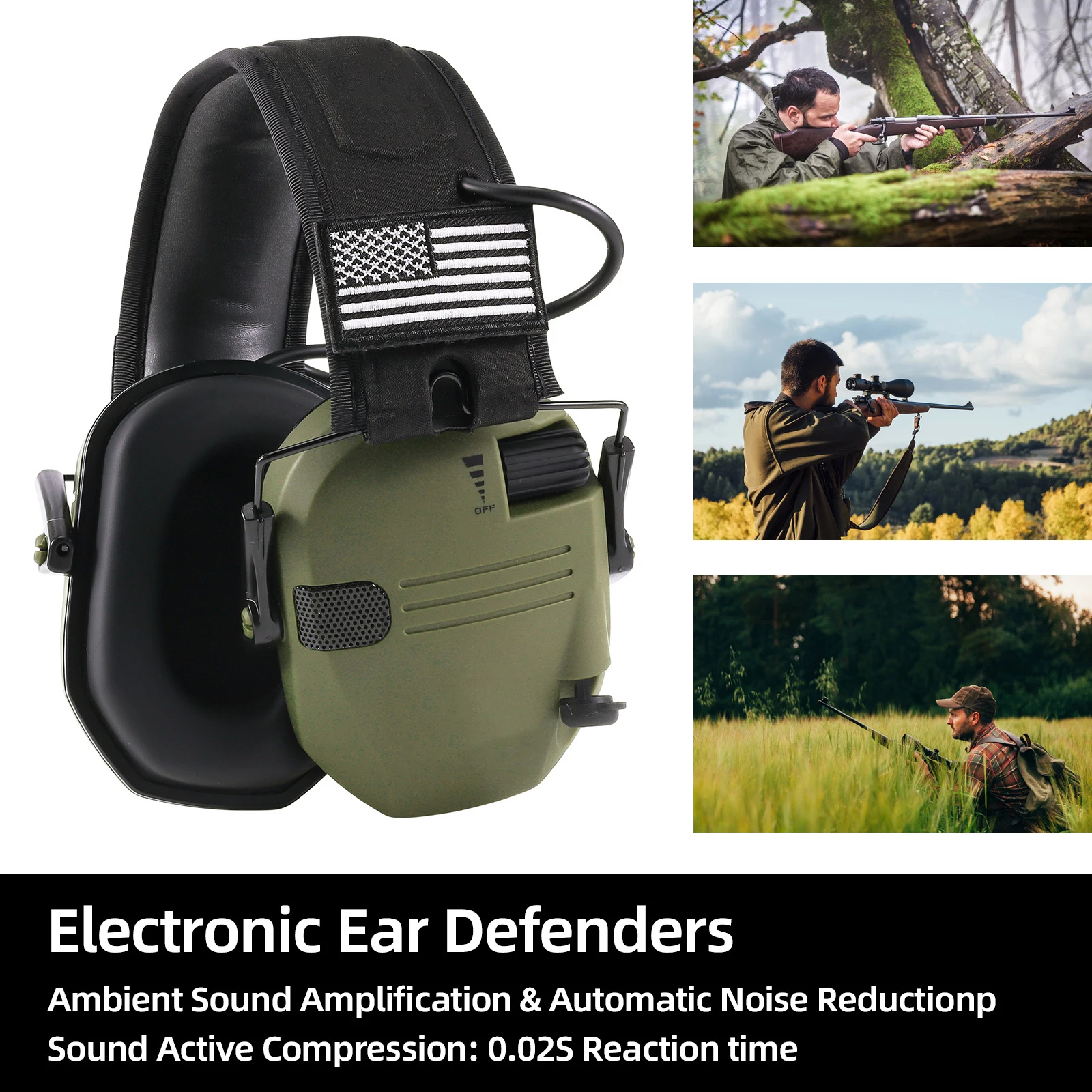 shooter hearing protection 4 Pickup microphones Electronic Protective earmuffs shooting ear muffs Tactical shooting Headphone