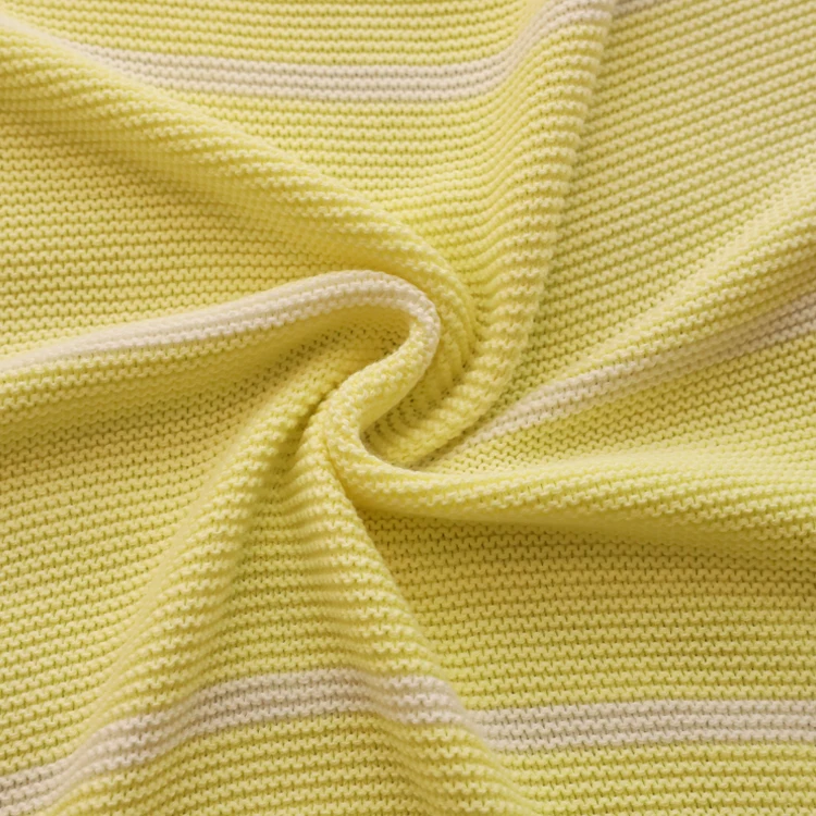 Custom double bed couch sofa 100% wool cotton linen throw knitted baby blanket for autumn and winter