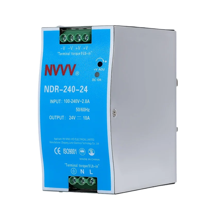 Nvvv NDR-240-24 240W 24V 10A импульсивный источник питания постоянного тока источник питания переменного тока dc промышленная din-рейку импульсный источник питания 24v