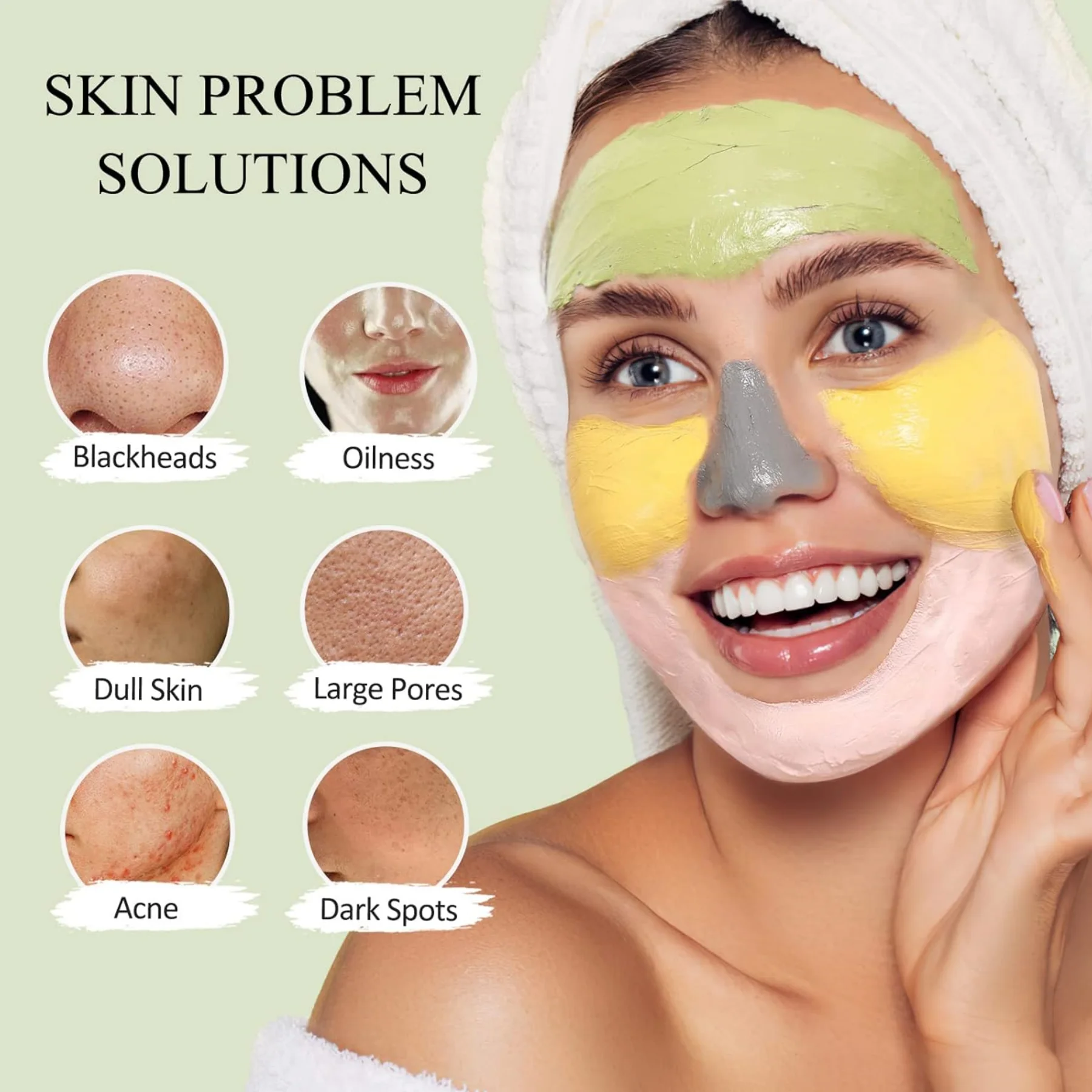 Customized Facial Body Mask Bentonite Clay Turmeric Vitamin C Anti-Acne Exfoliating Bentonite Clay Mud Mask Face Body