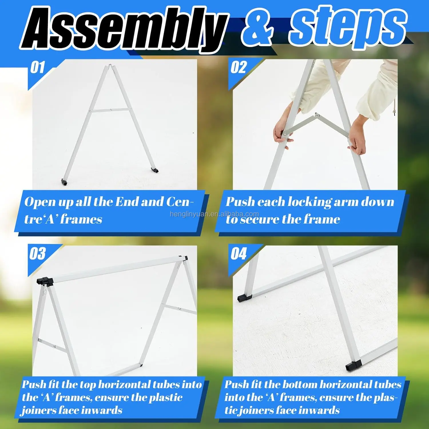 Custom Promotional A-Frame Banner Portable Horizontal Pop-Up Knitted Sport Event Banner for Outdoor Advertising