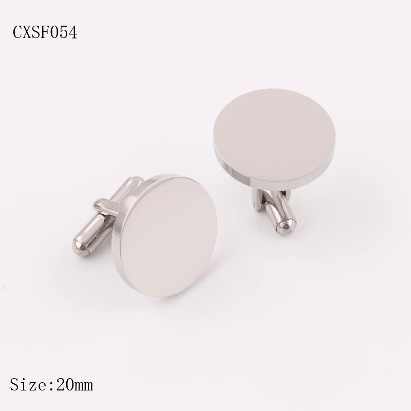 High Quality Stainless Steel Classic Mirror Polished Cufflinks Blanks Engravable Cufflinks for Men Wedding Business