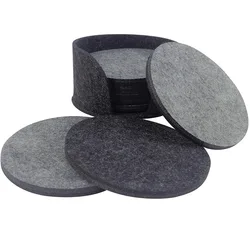 Eco-friendly Custom Printing Felt Cup Coaster For Home Club Bar Use Car Sublimation Coaster Set Table Desk