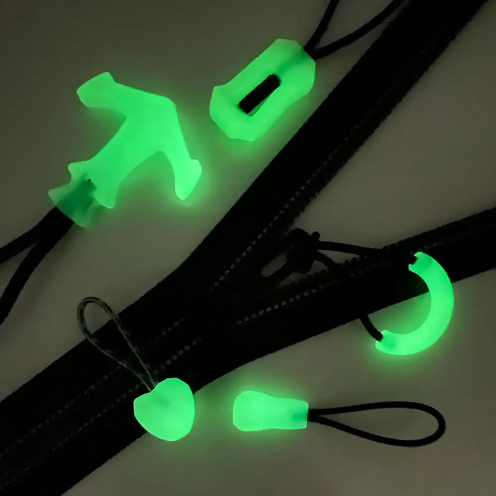 Free Sample Luminous Zipper Puller Plastic Rope Zipper Rubber Puller For Fashion Jacket