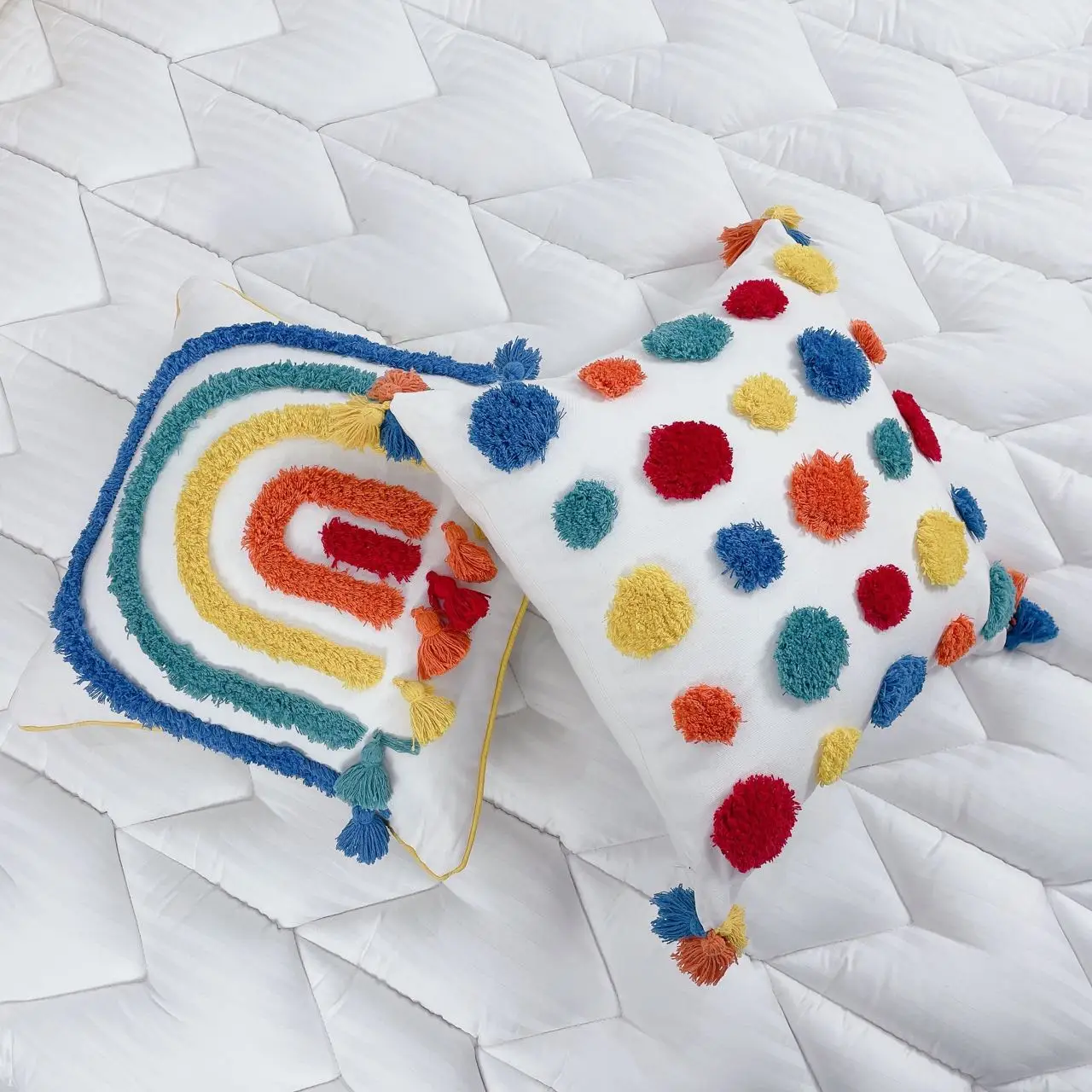 Luxury Home Decor Couch Sofa Bedroom Boho Cushion Cover Cotton tassels linen fringe pillow cover