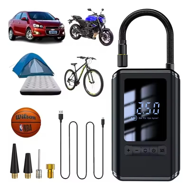 Wireless Intelligent Automatic Stop Digital Car Tiny Air Pump 4000mAh Vehicle Mini Cordless Tire Compressor Inflator