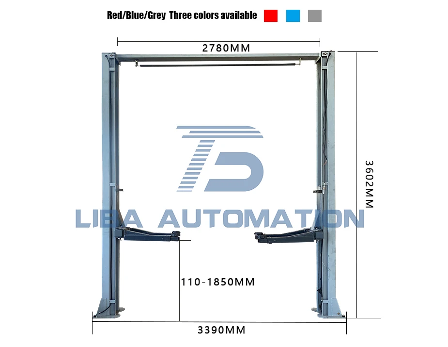 Car Lift LIBA 4000kgs capacity Gantry Type Bilateral Unlock 2 Pole Car Lift for Auto Garage Equipment