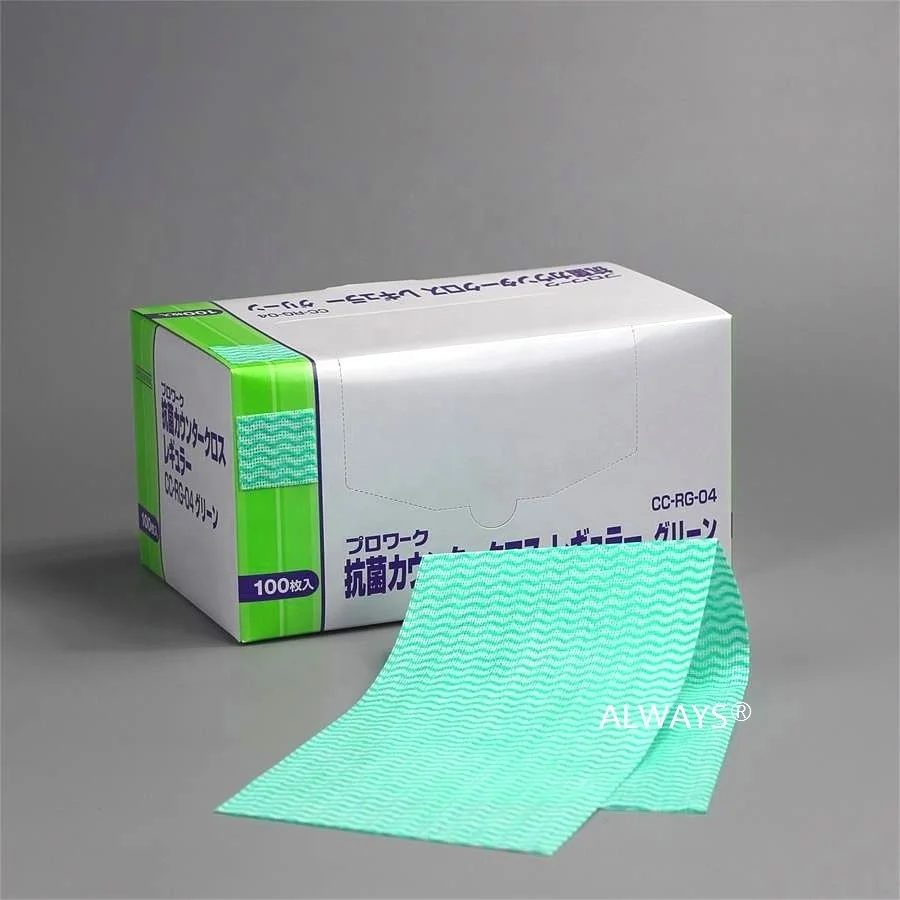 Manufacturer in China 1/4-fold Wave pattern mesh Resists ripping and tearing Spunlace clean cloths