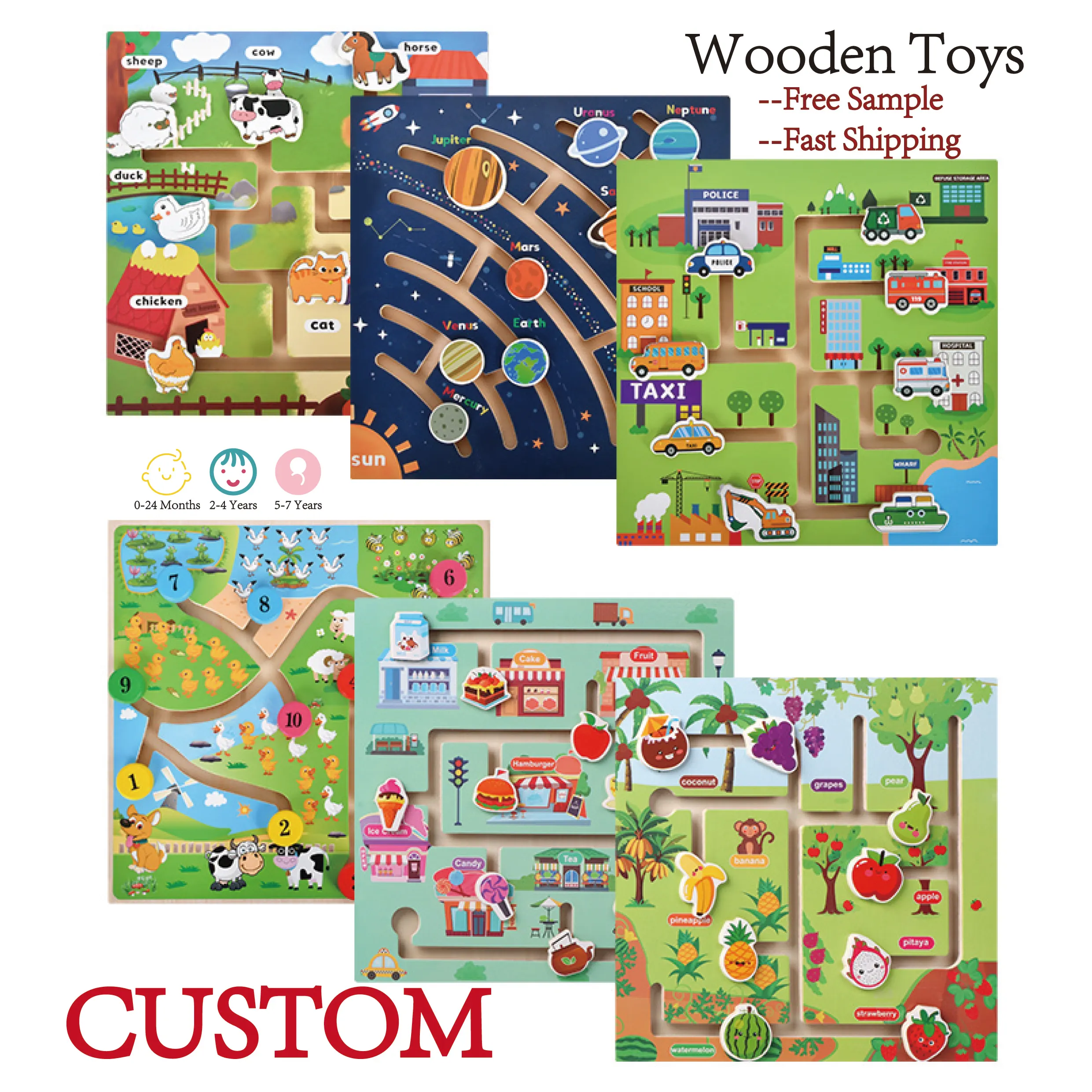 New montessori early education walking maze puzzle toys parent-child interactive games for children hands-on brain wooden toys
