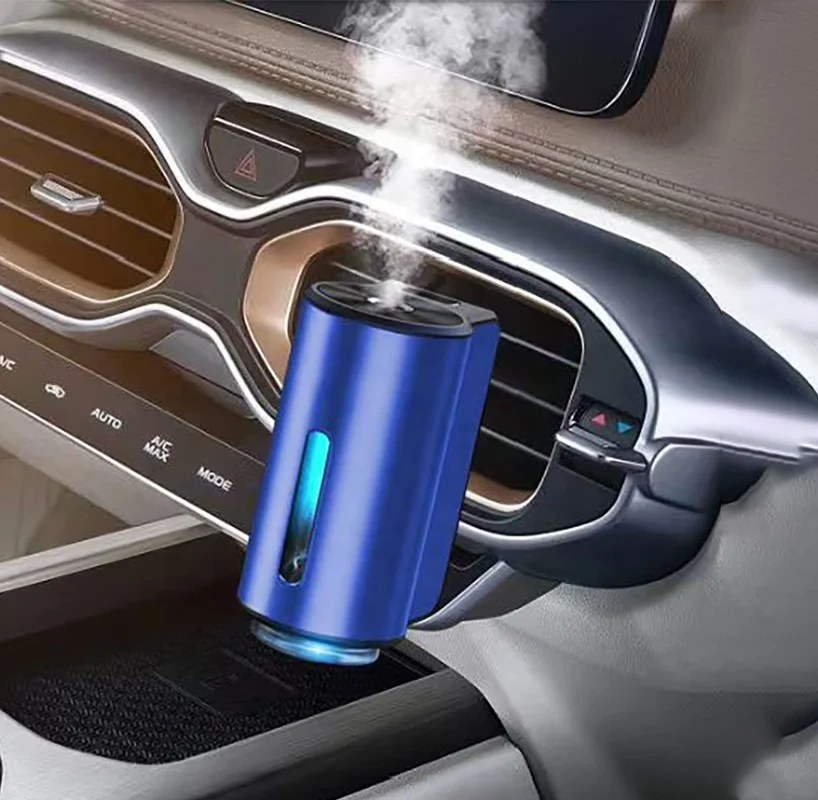 battery operated metal car fragrance freshener type-c essential oil car aroma diffuser vent clip