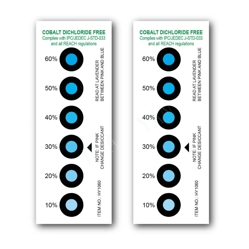 
6 spots vacuum package Humidity Indicator Cards 