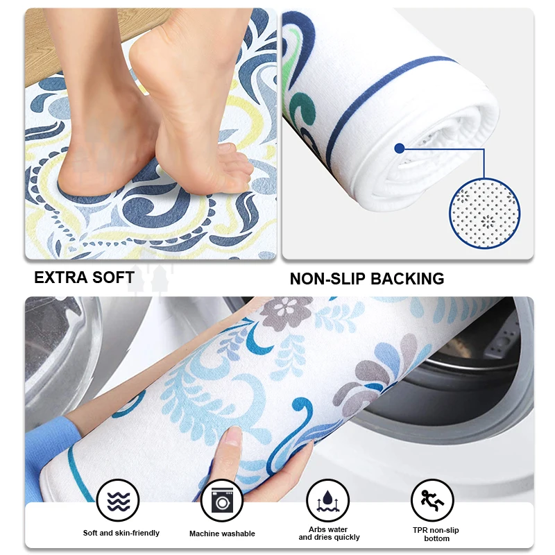 Hobo Print Non Slip Absorbent memory Foam Bathmats Doormats Super Cozy Flannel Bathroom Rug Carpet