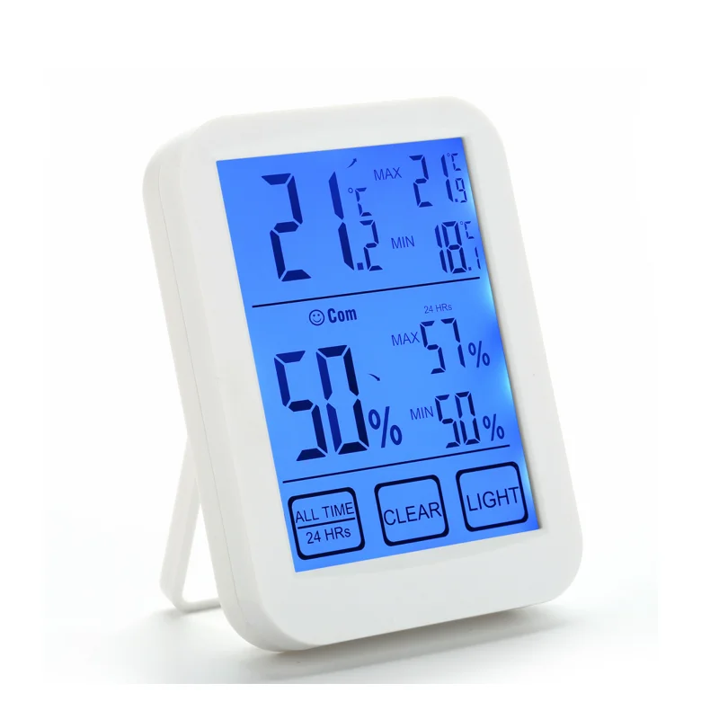 Multifunction Electronic Magnetic Materials Touch screen Backlight Indoor Room Digital Thermometer Hygrometer