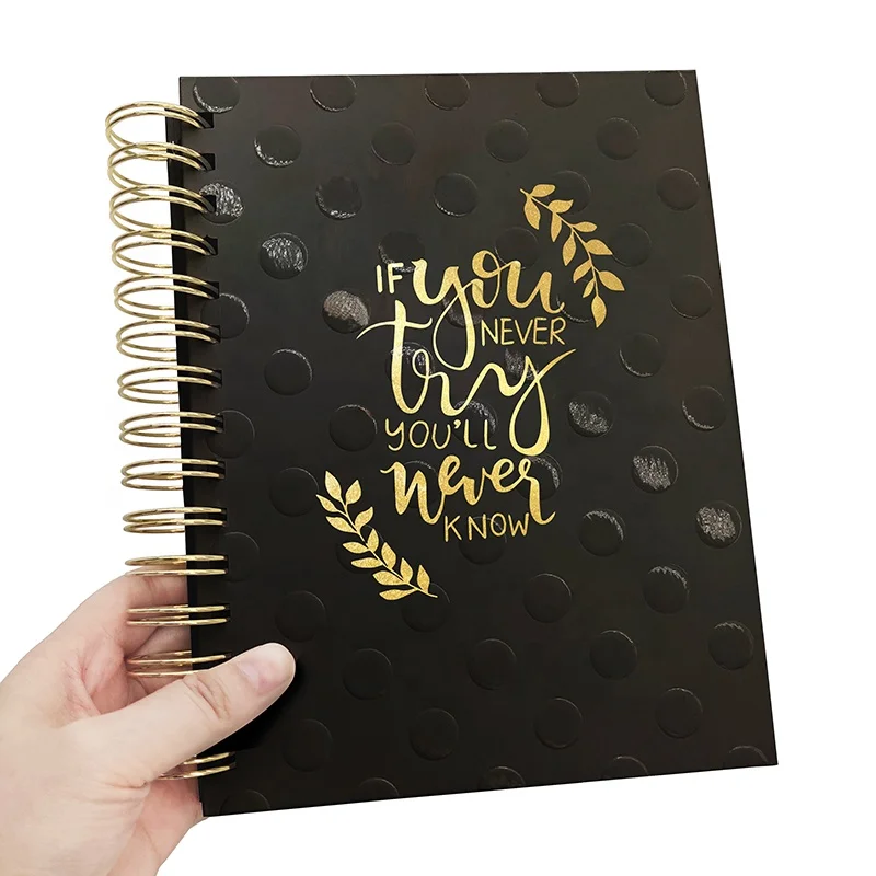 2020 Shenzhen Holi Notebook manufacturer A4 A5 Paper Cover Spiral planner Success Journal custom notebook