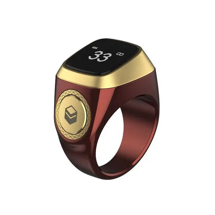 Iqibla Smart Tasbih Tally Counter Ring for Muslims Zikr Ring Digital Tasbeeh 5 Prayer Time Vibration Reminder Waterproof
