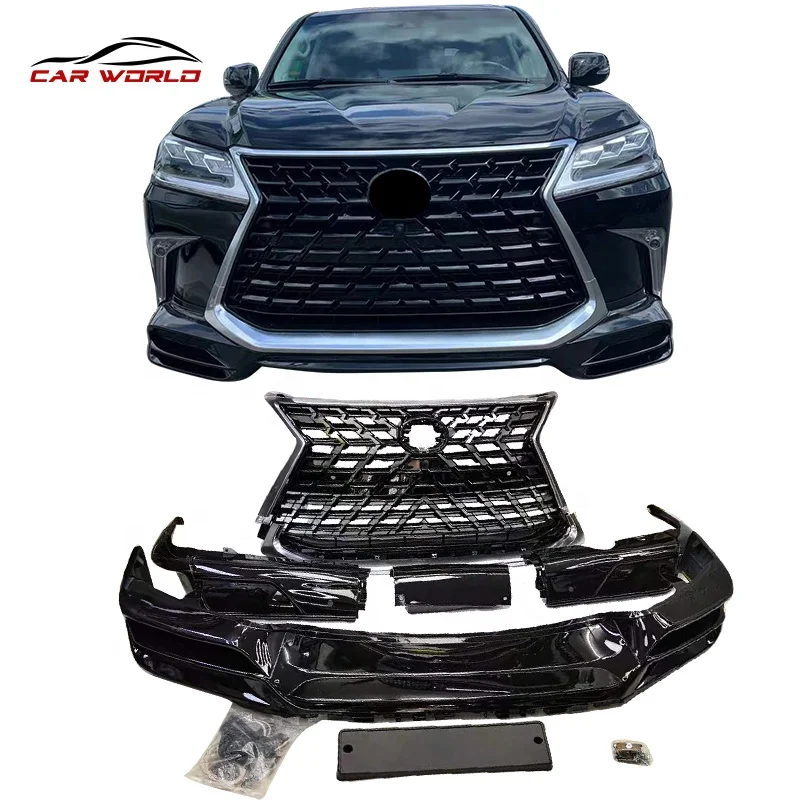 Car Bodykit Front Facelift Rear Bumper with Grille For Lexus LX570 2018-2020 to 2021 Model Sport Style Exterior AccessoriesParts