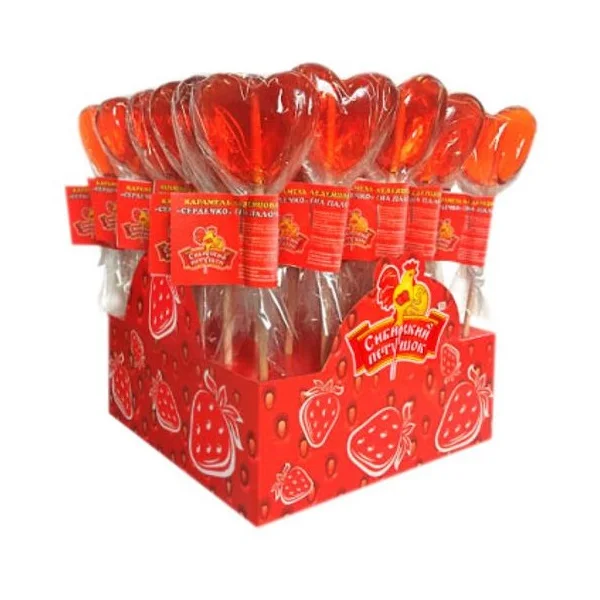 Жесткие конфеты, леденец, карамель, сердца «Сибирский петушок», 14 г., 30 шт. * 2 bl / Show-box