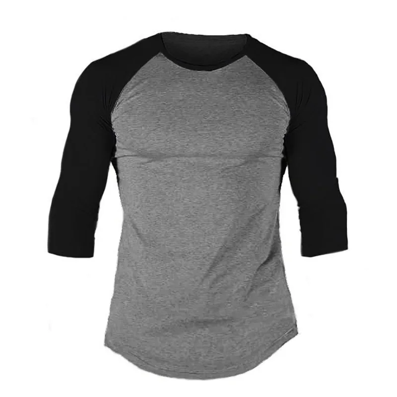 High Quality Long Sleeve T-shirt Custom Logo Gym 95% Cotton T Shirt Men Factory Made Shirts