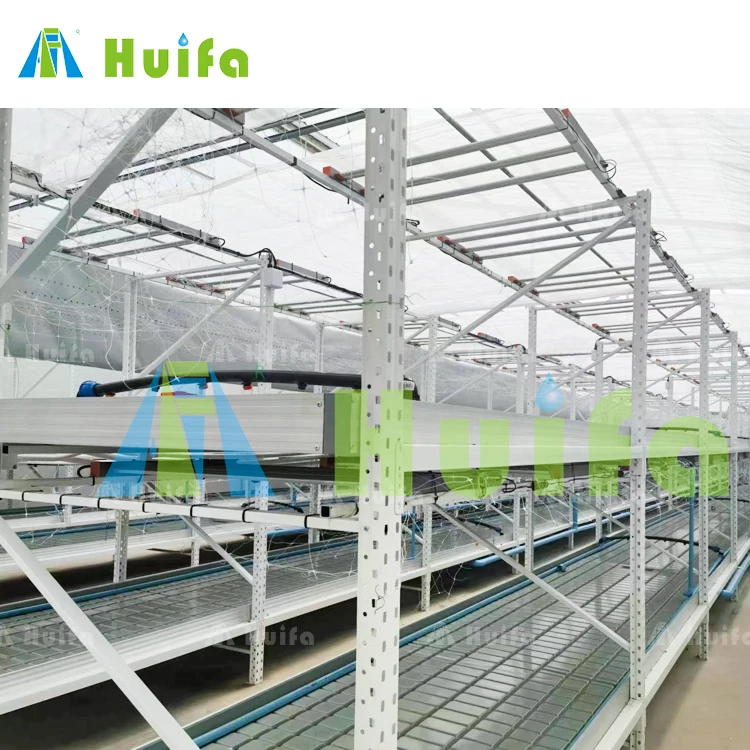 Vertical Multi Layers Level System Greenhouse Aluminum Seedbed Frame And Plastic Abs Food Grade Tray Benches