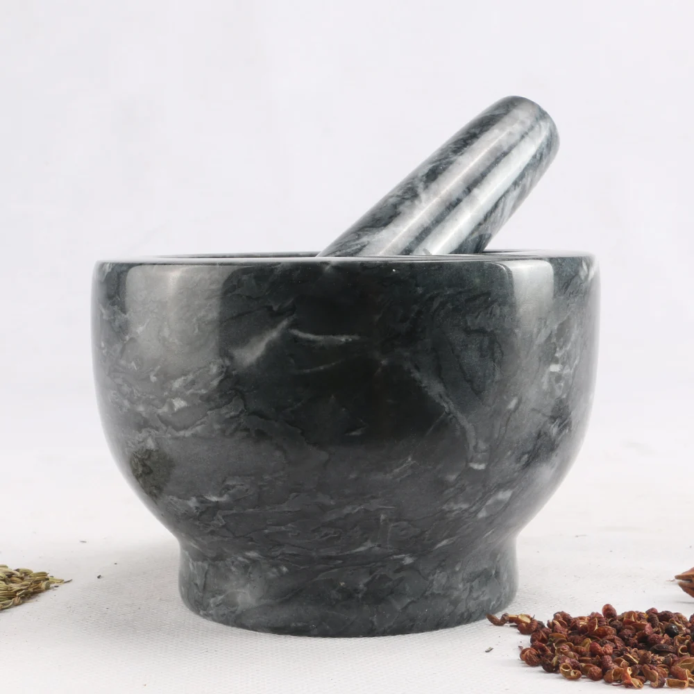 wholesale Natural marble mortars pestles set pepper garlic stone spice grinder mortars pestle for kitchen