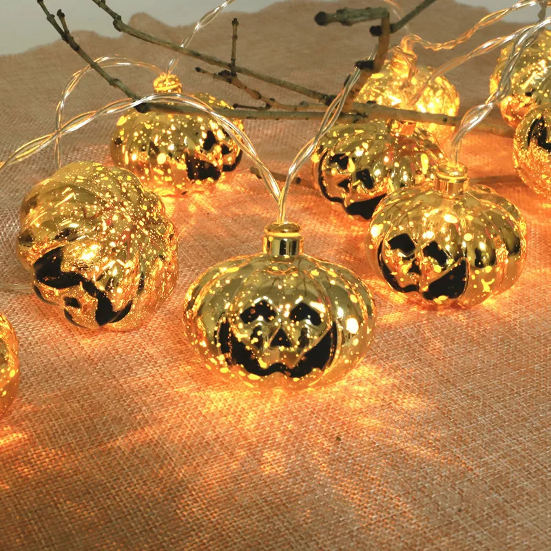 Led Halloween String Lights AA Battery Operated Copper Wire LED Pumpkin Fairy String Lights LED Halloween Holiday String Light