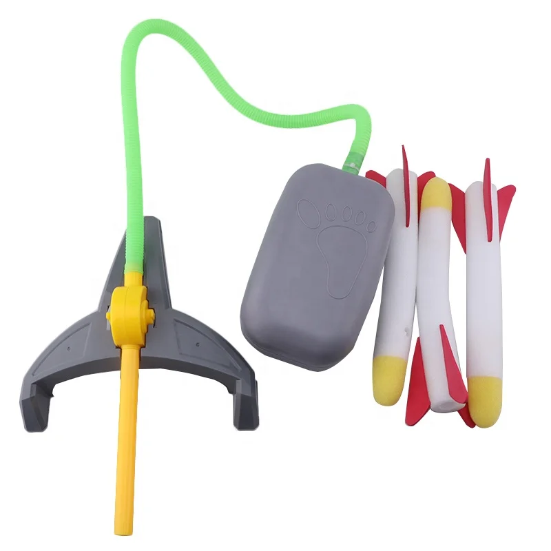 EPT Kids Led Light Air Pressed Rocket Launcher Step Pump Children Foot Toy Plane Jet Engines Launch Rocket Toys