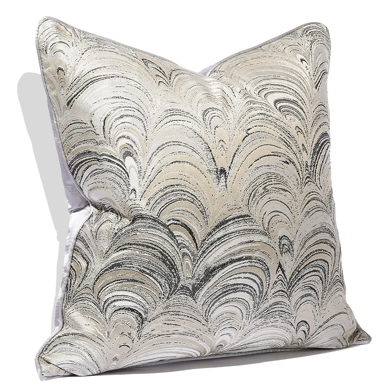 Modern Grey Jacquard Cushion Cover 50x50 High Quality Decor Sofa Pillow Cover Decorative Pillowcase Cushion Covers