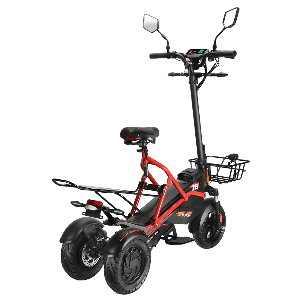 Folding Smart  cargo electric scooter 1600w three wheel motorcycle Portable Ultra Light Mobility Scooter  With Seat For adult